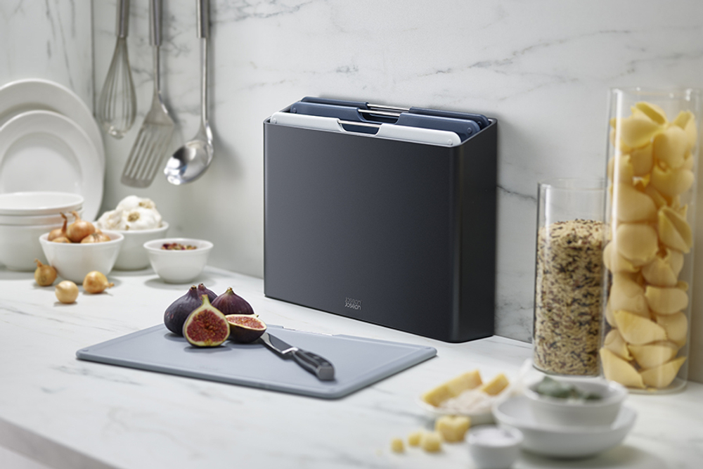 Набор разделочных досок в подставке folio large, графит, 4 шт.