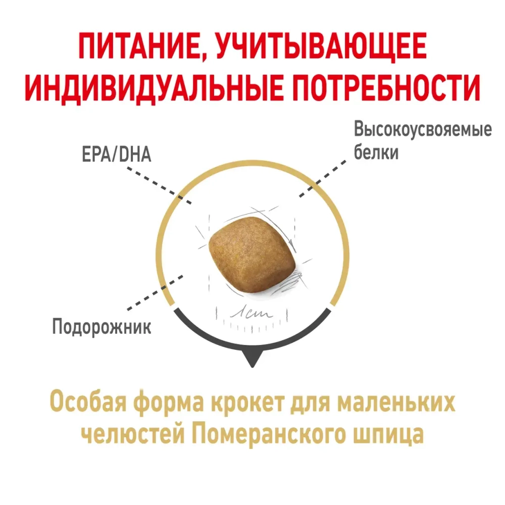 Сухой корм Royal Canin "Pomeranian Adult", для собак породы померанский шпиц в возрасте от 8 месяцев, 1.5кг