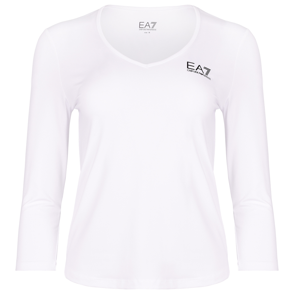 Женская теннисная футболка (dł. Рукава) EA7 Woman Jersey T-shirt - white