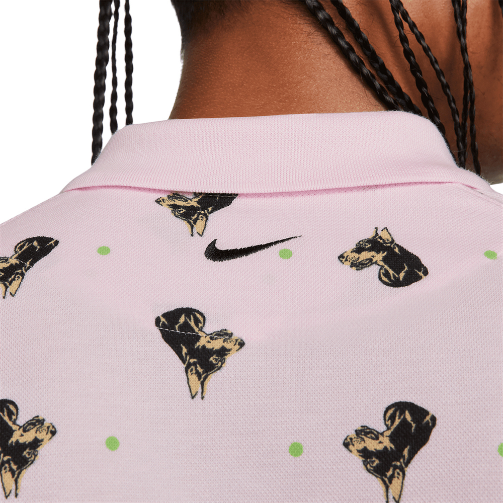 Теннисное поло Nike Print Slim Polo - pink foam