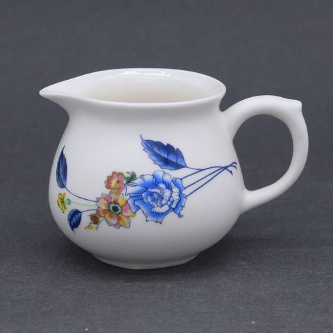 Сливник сине-желтый букет, фарфор, 110мл