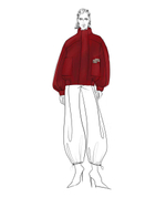 Шерстяной бомбер RED с контрастной подкладкой