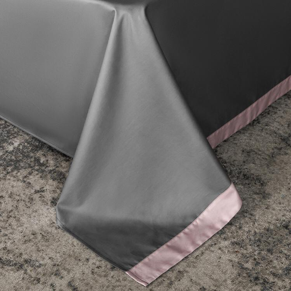 Постельное белье ЕВРО (двуспалка) Египетский Хлопок Розовый лепестки