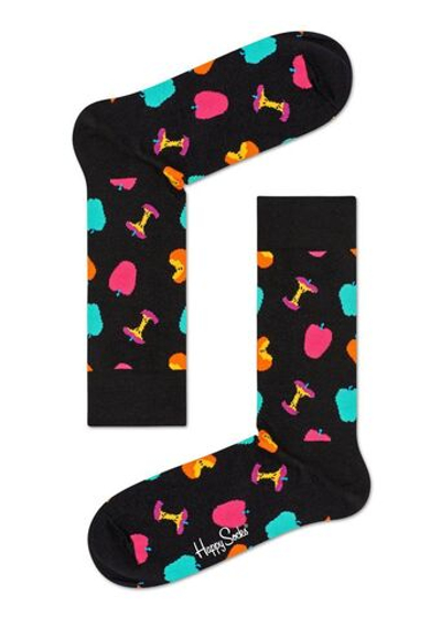 Носки унисекс Apple Sock с принтом в виде яблочных огрызков (Размер: 25) (Цвет: черный)