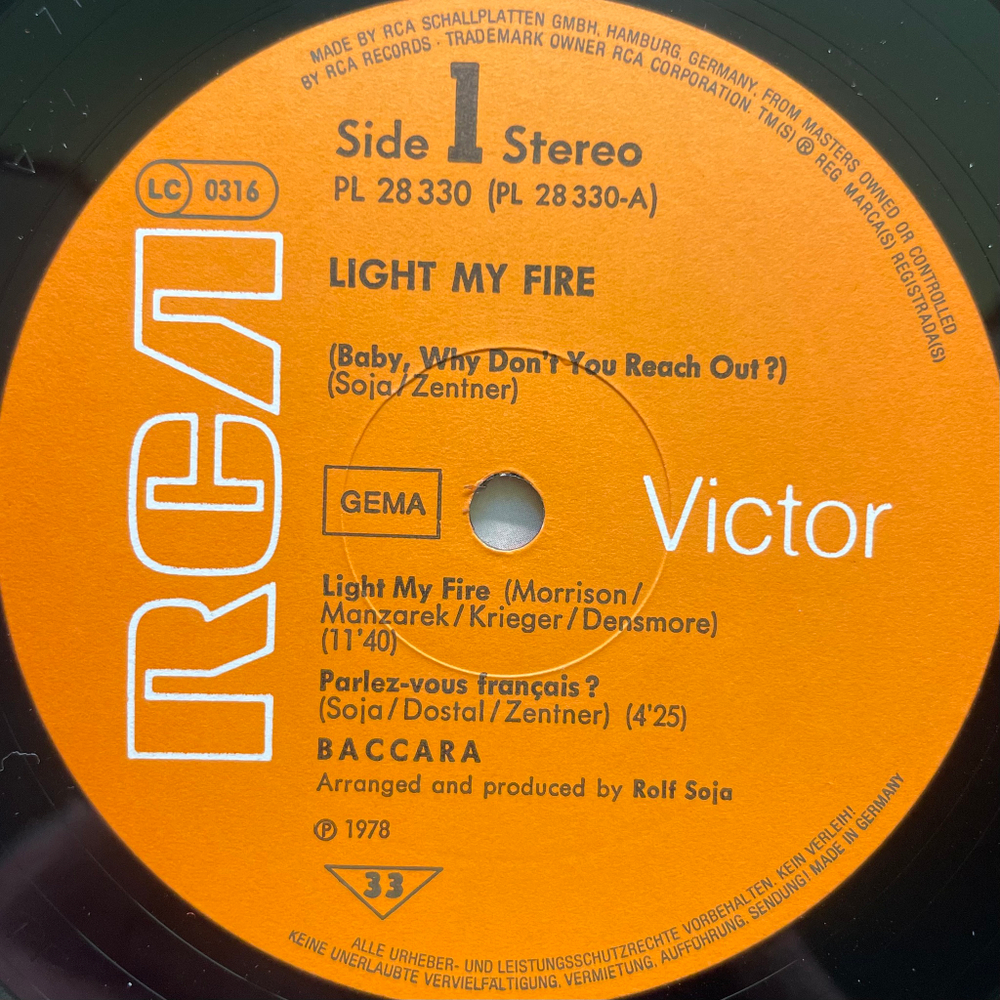 Baccara - Light My Fire (Германия 1978г.)