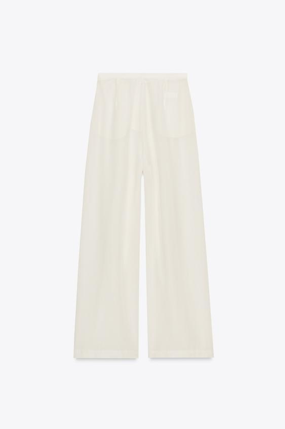 ZARA ДЛИННЫЕ БРЮКИ СО МНОЖЕСТВЕННЫМИ СКЛАДКАМИ, ЭКРЮ