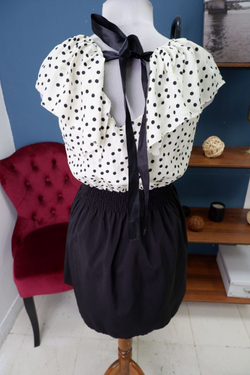 Платье комбинированое в горох 44 размер