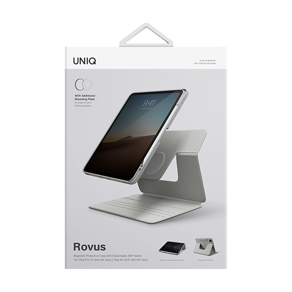 Чехол Uniq ROVUS Magnetic для iPad Pro 11 (2022/21) / Air 10.9 (2022/20), серый (NPDP11(2022)-ROVUSGRY)
