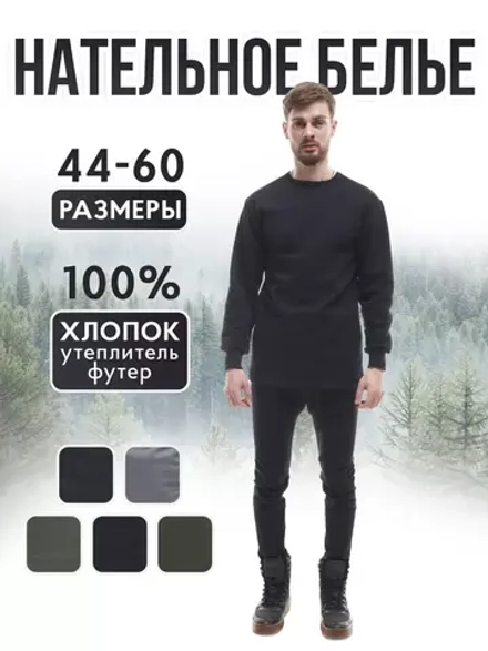 Нательное термобельё утепленное с начесом синее