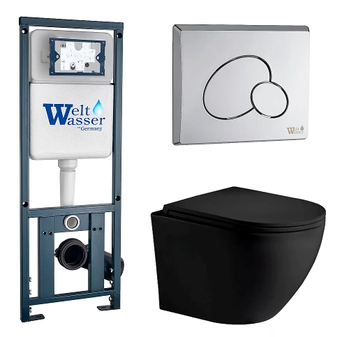 Унитаз с инсталляцией WeltWasser MARBERG 410 + MERZBACH 043 MT-BL + MAR 410 RD