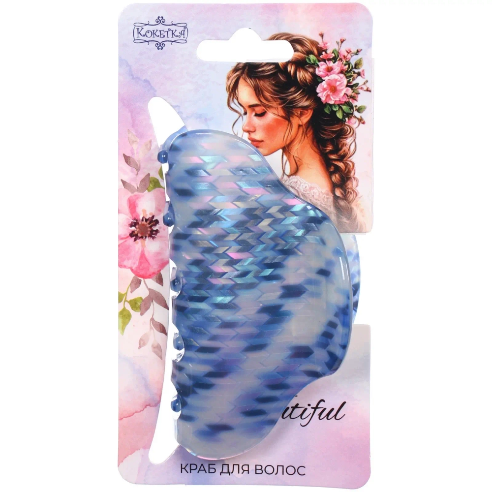 Заколка - краб для волос «AKS-EMPIRE», классика, микс 6 цветов, 8*4,5см