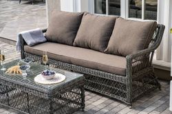 "Гранд Латте" лаунж-зона из искусственного ротанга, цвет графит