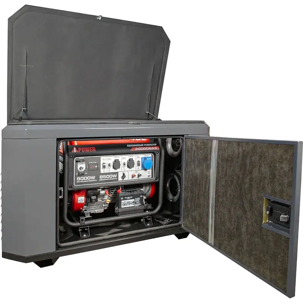 A-iPower A9000EAX бензиновый генератор в кожухе 1400SS RAL 7024 с блоком АВР 400В/25А (8 pin) New УТ-11182381/29109