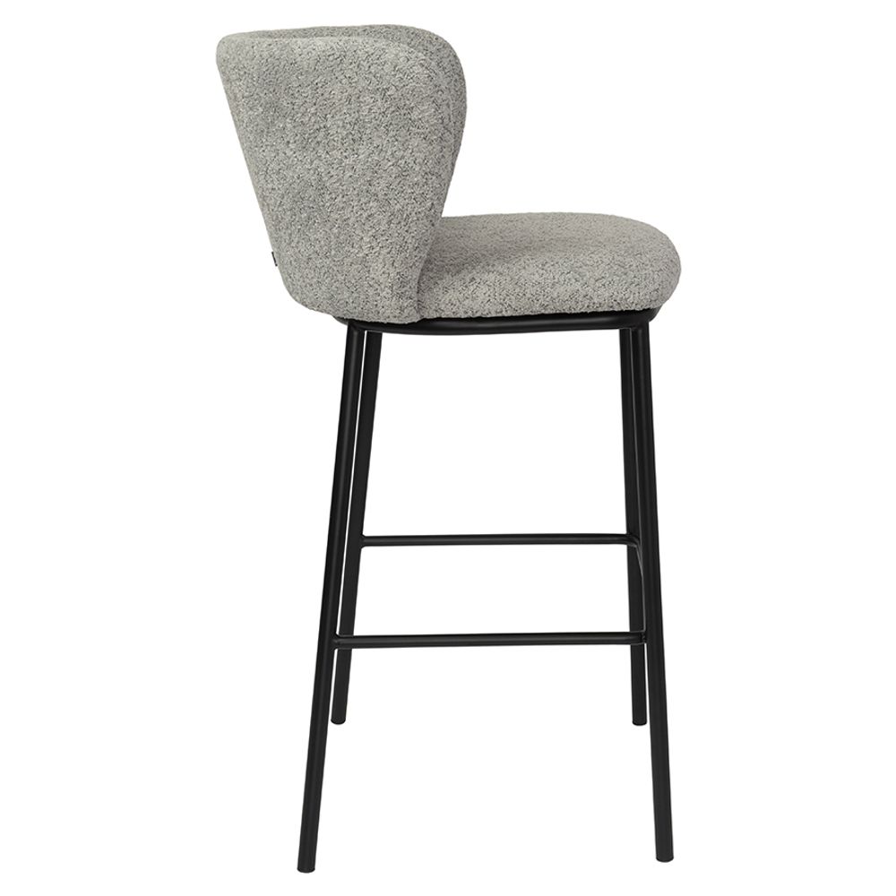 Стул барный Foggy, букле, серый