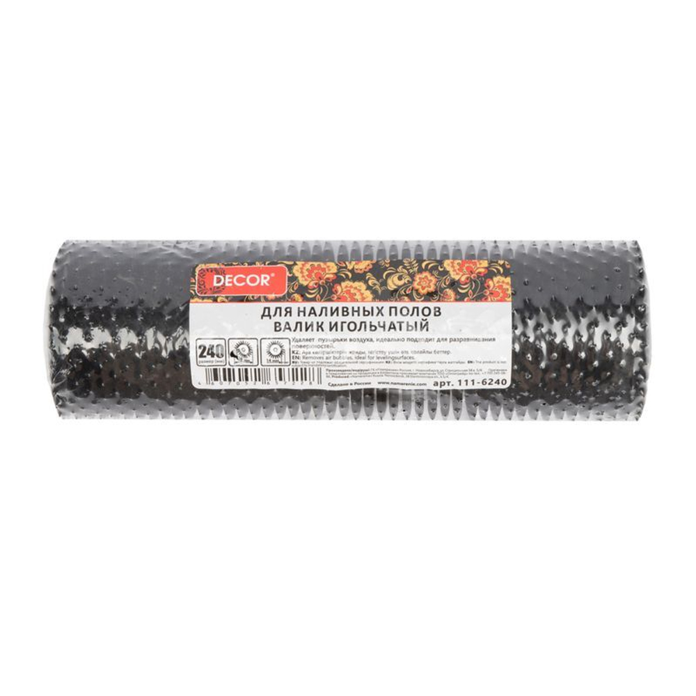 Валик игольчатый для наливных полов Decor ворс 14 мм 240 мм
