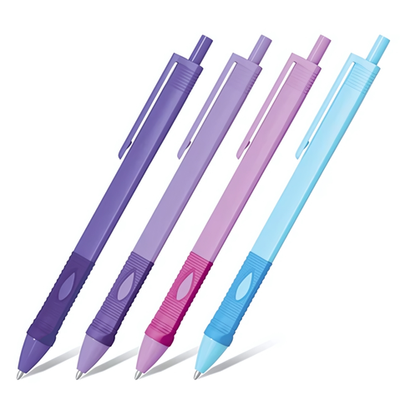 Ручка шарик. автомат. 0,35мм. "Profit 500 Pastel color" синяя, эргономичная с грипом (STAFF)