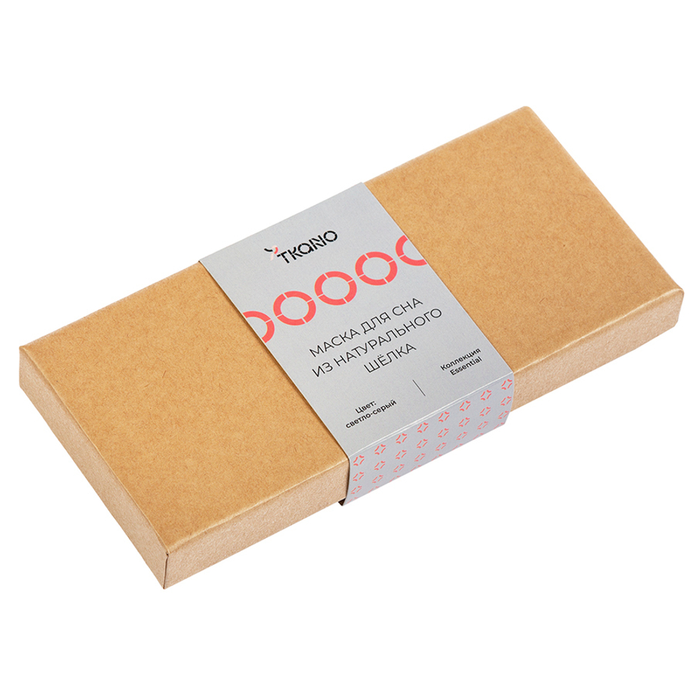 Маска для сна из натурального шелка светло-серого цвета из коллекции essential