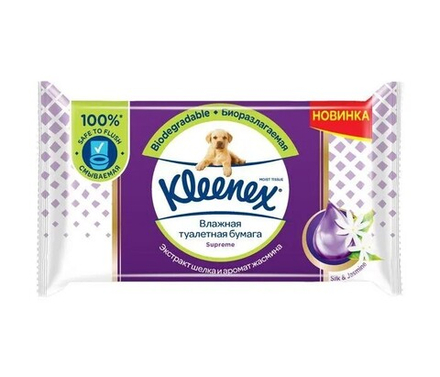 Kleenex влажная туалетная бумага Суприм, 38 шт. Клинекс