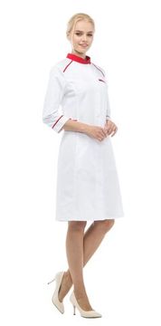 Халат женский "Редлайн" LL1112 (белый/красный)