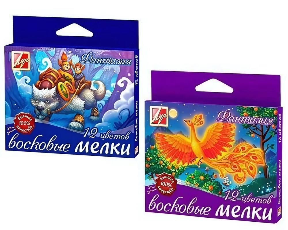 Мелки восковые 12цв. маслян.основа "Фантазия" (Луч)