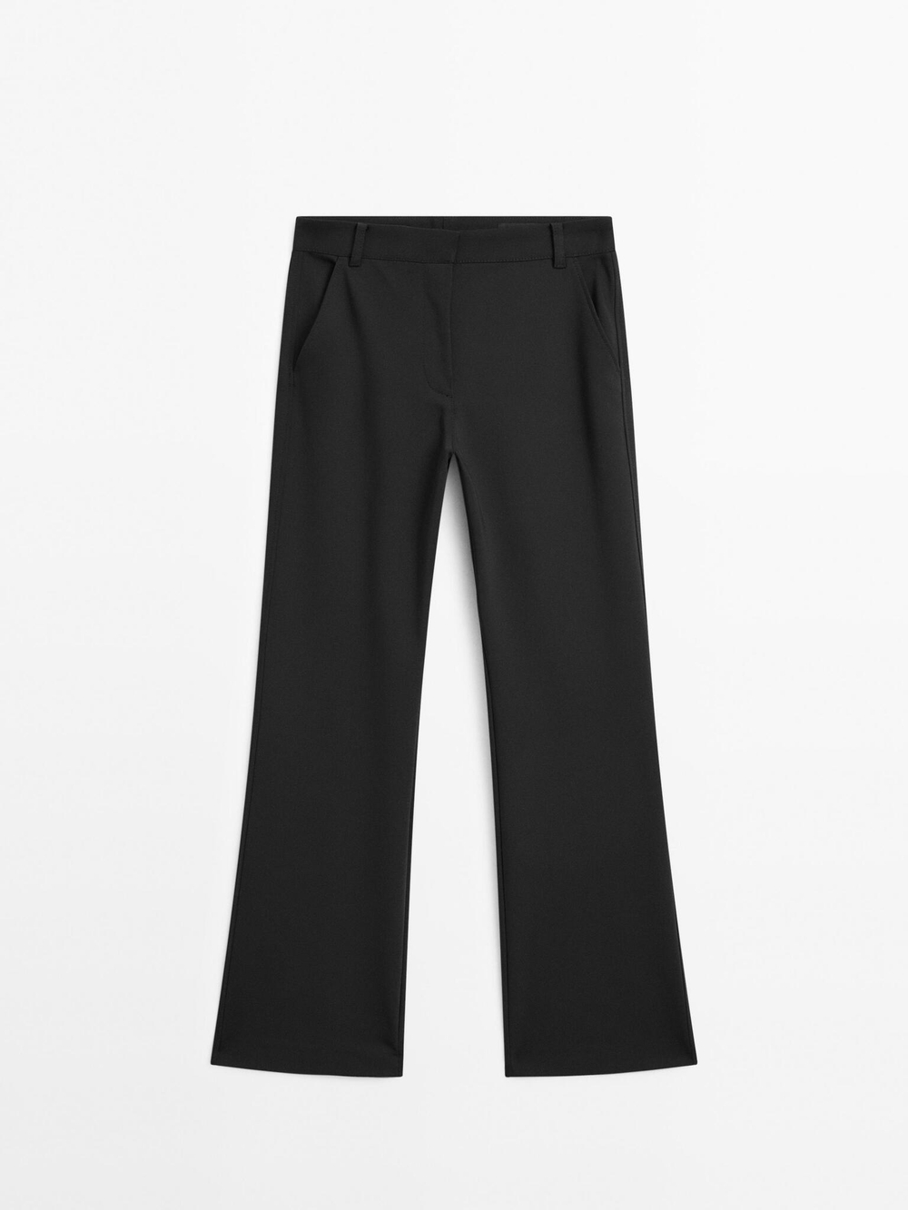 Massimo Dutti Расклешенные брюки-стрейч, черный