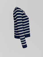 Кардиган F7639-3 в полоску с длинным рукавом на пуговицах