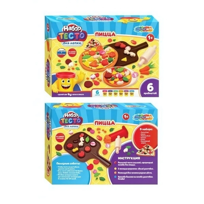 Набор теста д/лепки с формочками 8шт. "Пицца" (Мультиарт)