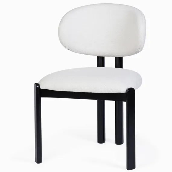 Обеденный стул Sage, черные ножки с белой обивкой
