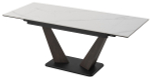 Стол М-City DISAUR Вирджиния 140 Matte Белый мрамор, керамика, Лесной Орех, Черный