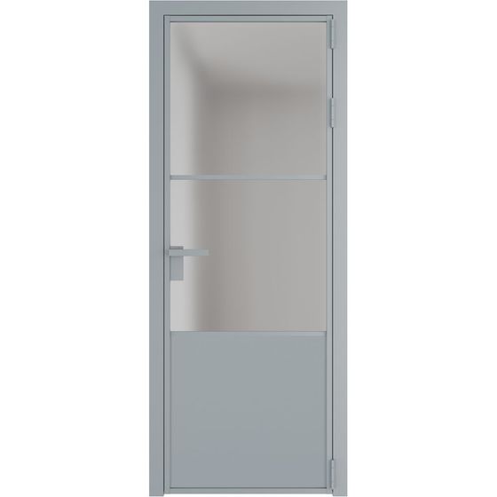 Алюминиевая дверь 20AG серебро стекло матовое