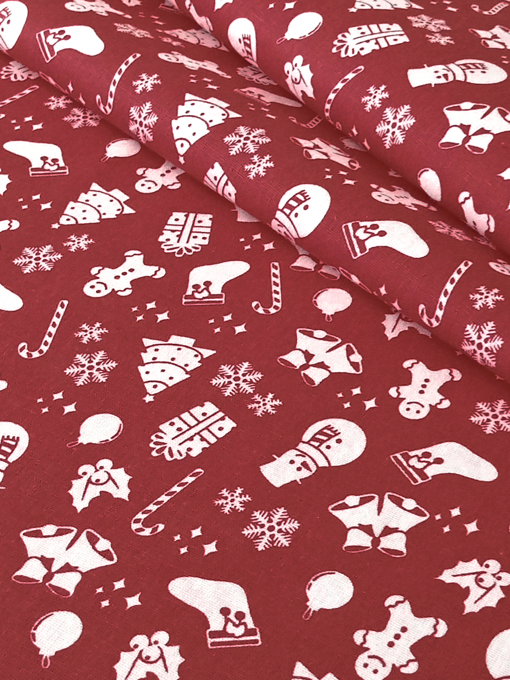 Ткань бязь плательная, рис. "Новогодний рисунок", ширина 150 см, арт. 582