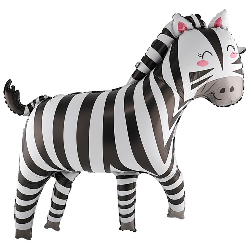 Шар Фольгированный Зебра улыбчивая (Белый)