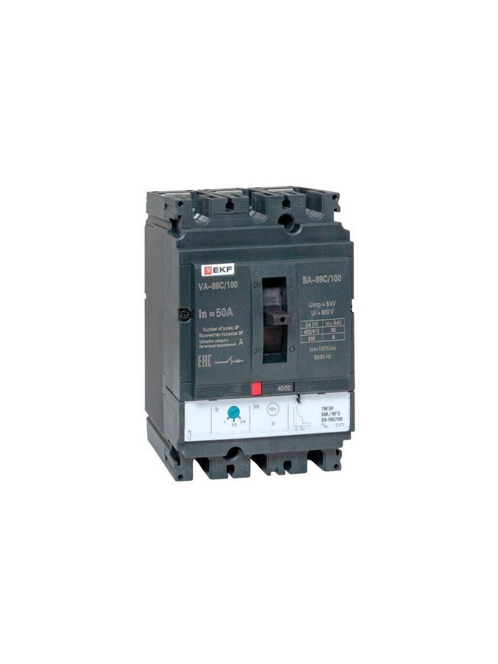 Выключатель автоматический 3п 100/50А 36кА ВА-99C Compact NS PROxima EKF mccb99C-100-50