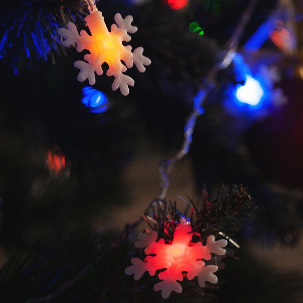 ULD-S0700-050-DTA MULTI IP20 SNOWFLAKES-3 Гирлянда светодиодная с контроллером Снежинки-3. 50 светодиодов. 7 м. разноцветная. IP20.провод прозрачный