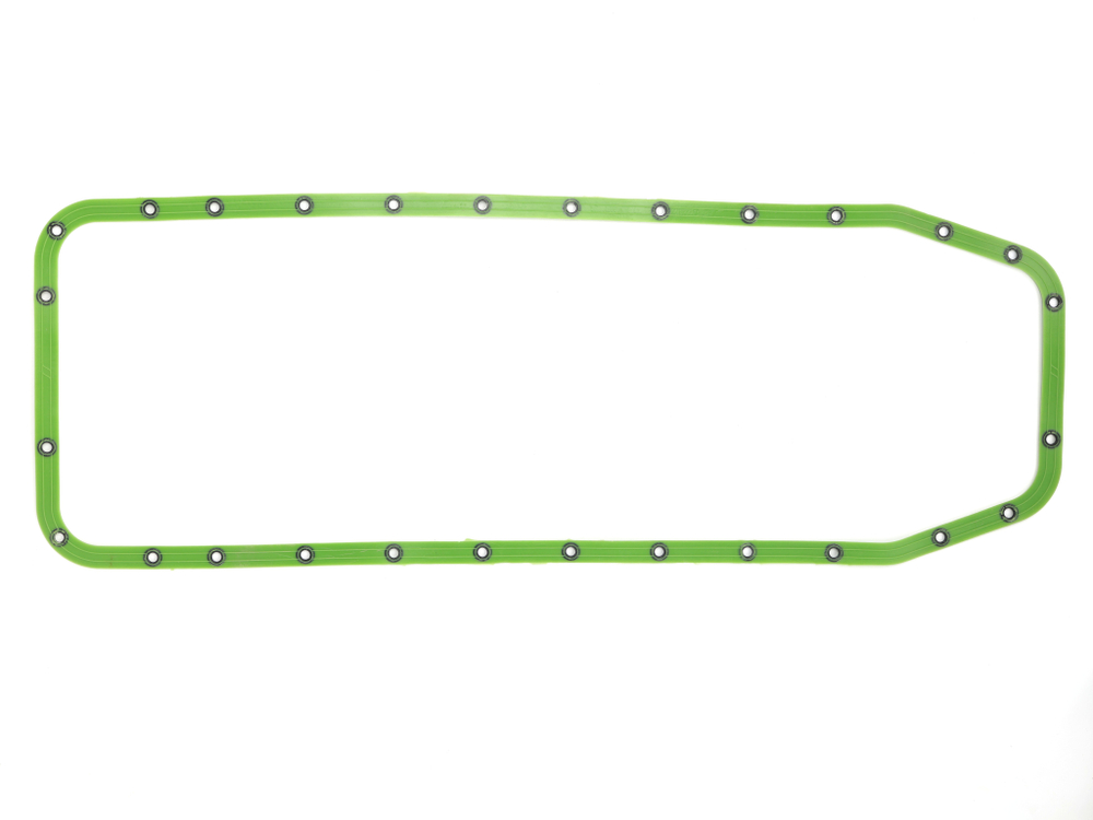 Прокладка поддона маслянного картера КАМАЗ зелёный силикон с металическими шайбами ПРЕМИУМ (ПТП64)