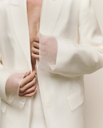 Костюмно-плательная жаккардовая шерсть с эластаном (L.Piana, 95%шерсть/5%эластан, Жемчужный лен, 141, 280 гр/м2)