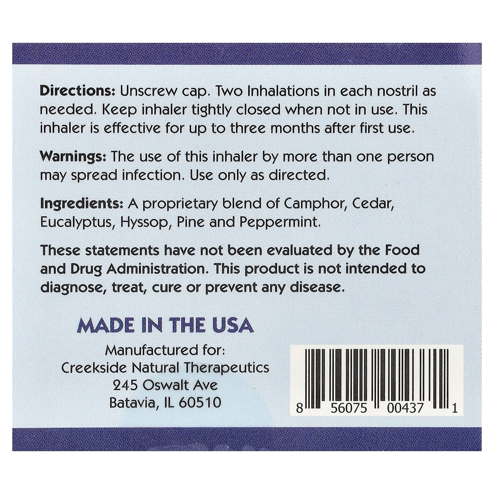 Creekside Natural Therapeutics, Нюхательные палочки для детей, 4 ингалятора