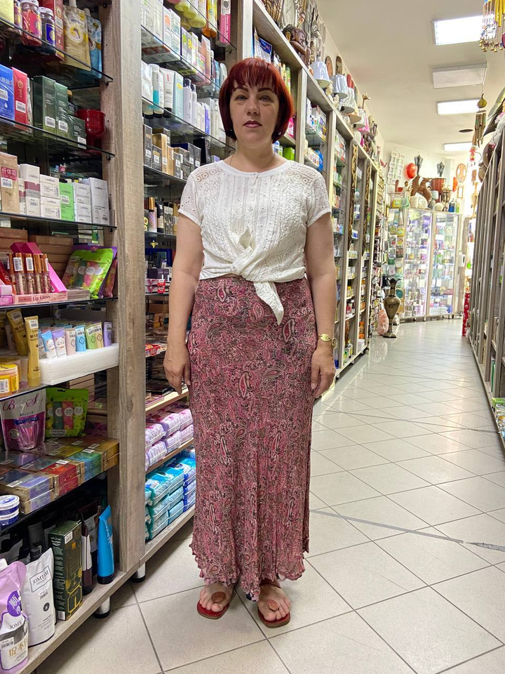 Юбка двухсторонняя на резинке, Креп-жоржет, длина 95 см, free size (44-54) 162959