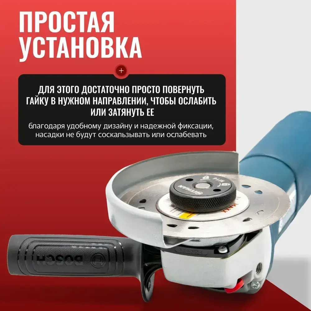 Гайка на УШМ быстрозажимная универсальная, без ключа самозажимная гайка для болгарки M14