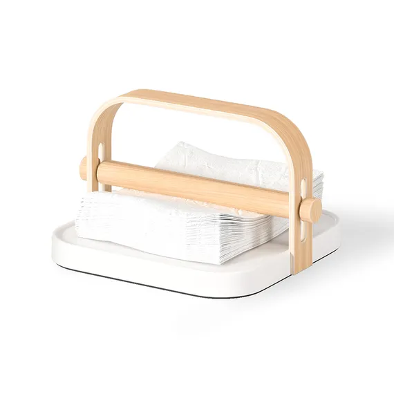 Держатель для салфеток bellwood, белый/натуральное дерево