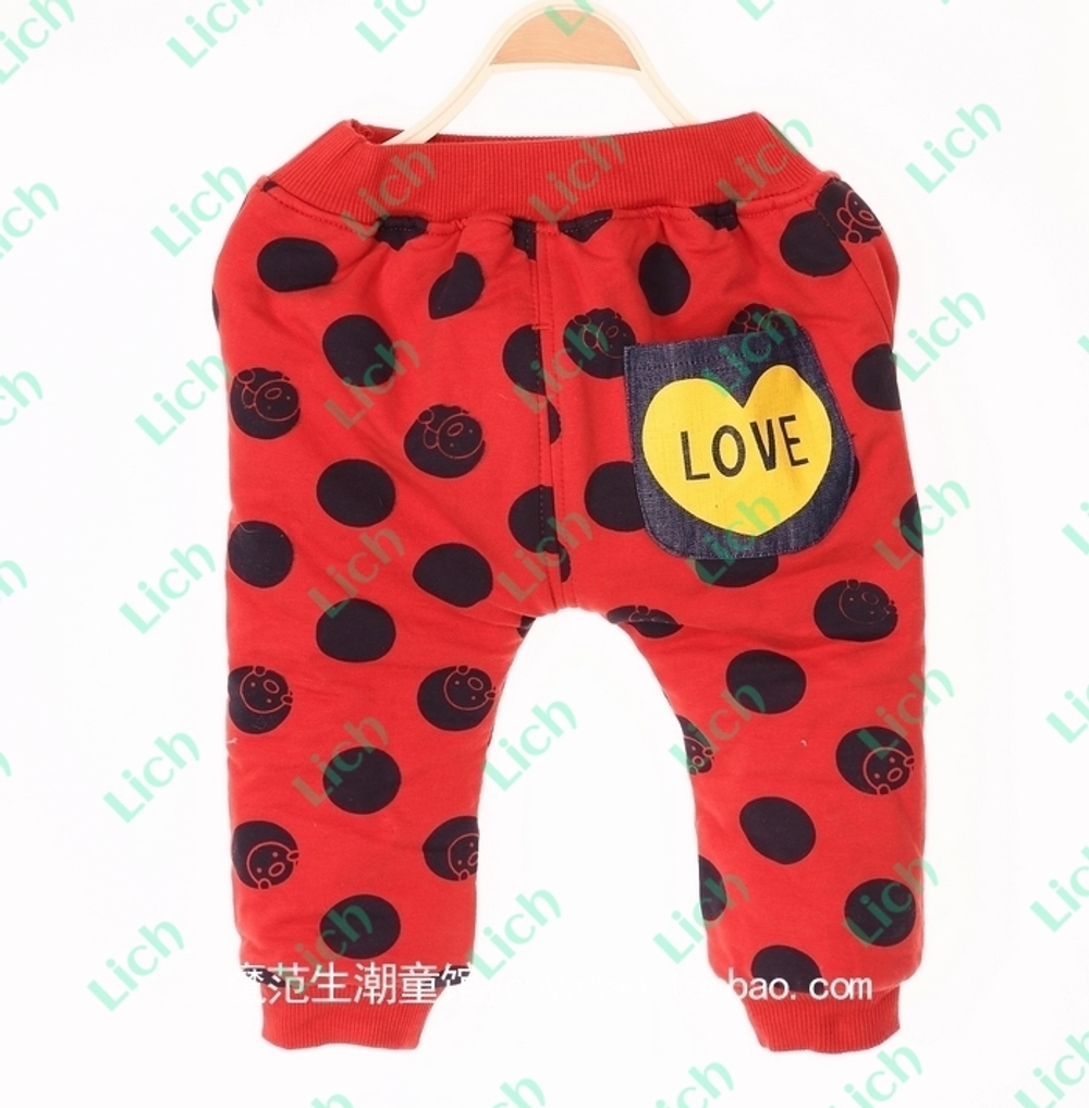 Брюки спортивные утепленные, расцветки "божья коровка"