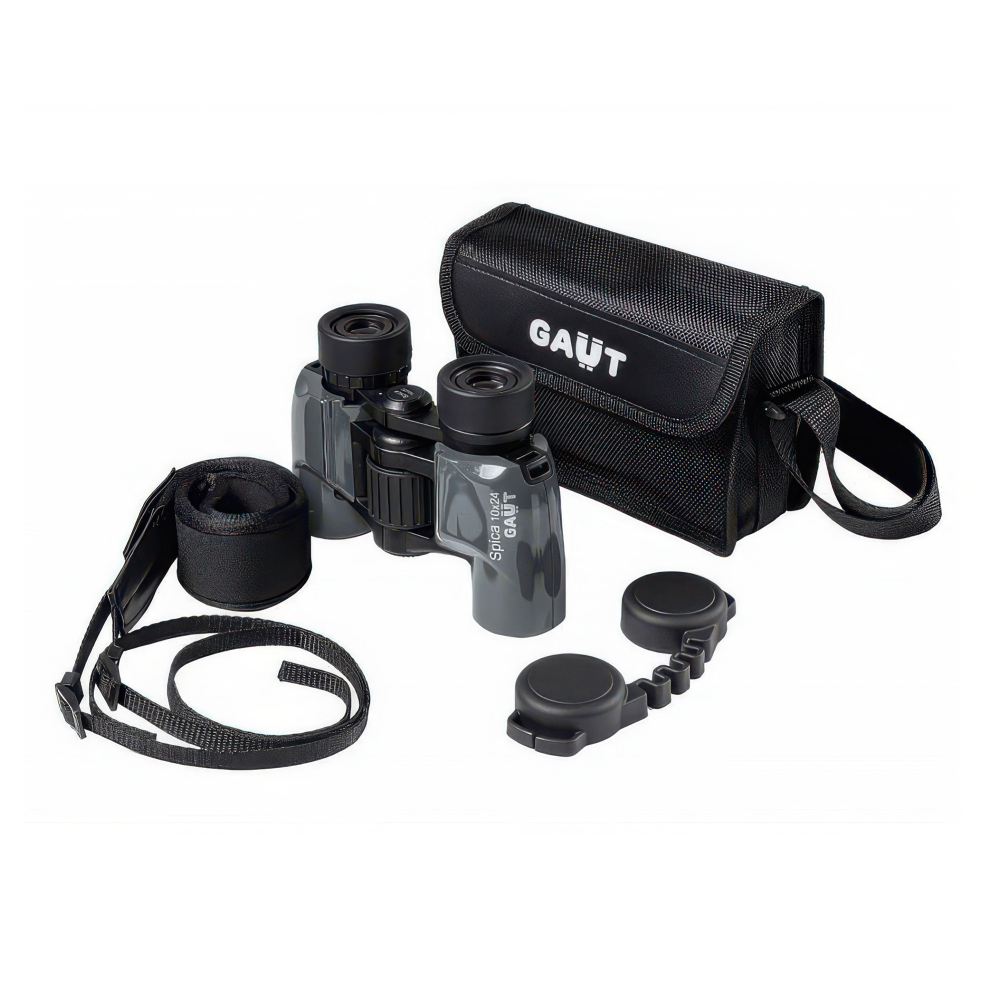 Бинокль GAUT Spica 10x24, серый — комплект поставки