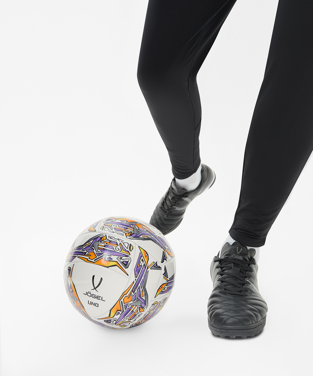 Мяч футбольный JÖGEL Uno №5, белый/фиолетовый/оранжевый