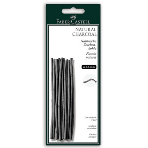 Уголь натуральный Faber-Castell "Pitt", Ø 3-6мм, круглый, 20шт., картон. упаковка