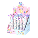 Ручка шариковая Alingar "Единорожка", 0,7 мм, 3-х цветная (син., черн., красн.), автоматическая, резиновый грип, пластикоый цветной корпус, карт. уп.