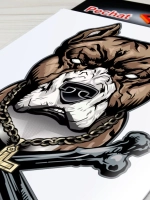 Наклейка - Собака с костями