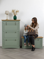 Обувница для прихожей, 87х21х133, Неаполь, закрытая, 3 двери 1 ящик, из массива дерева, эвкалипт, Dipriz