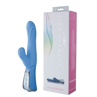 Голубой вибромассажёр VIBE THERAPY EXALTATION - 23 см. (Цвет: голубой)