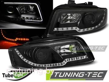 Передние фары led tube lights black для Audi A4 B6