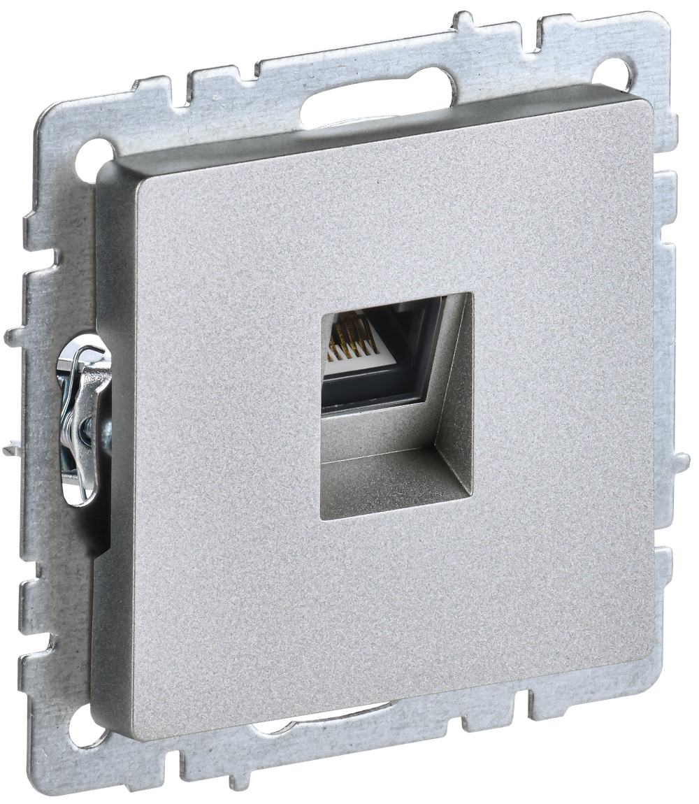 BRITE Розетка компьютерная RJ45 кат.6 РК11-БрА алюминий IEK